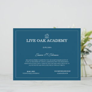 Papier Homeschool Diplôme Moderne Bleu