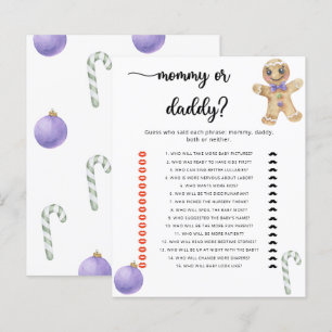 Papier Homme en pain d'épices - jeu de baby shower maman