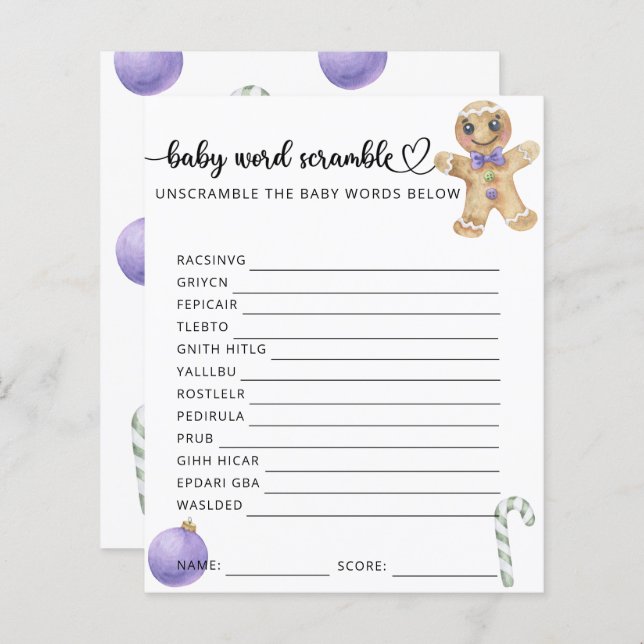 Papier Homme en pain d'épices - Jeu de brouillage bébé (Devant / Derrière)