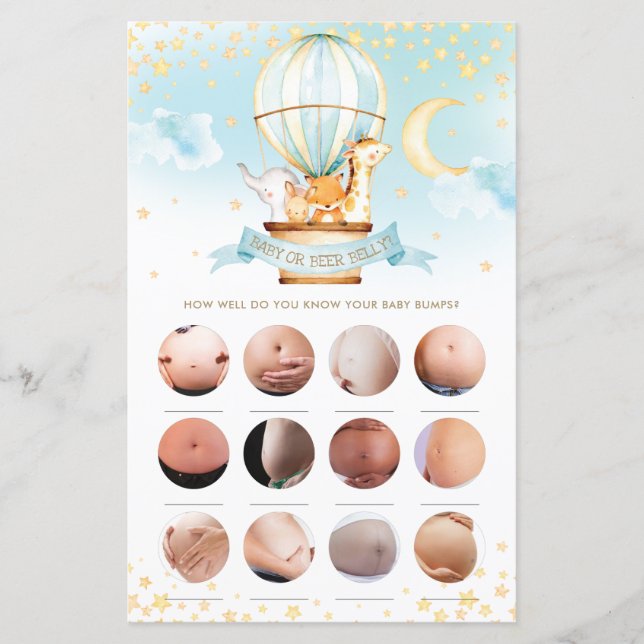 Papier Hot Air Balloon Animaux Baby ou Bier Belly Jeu (Devant)