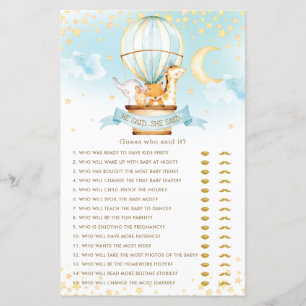 Papier Hot Air Balloon Animaux Il A Dit Qu'Elle A Dit Fun