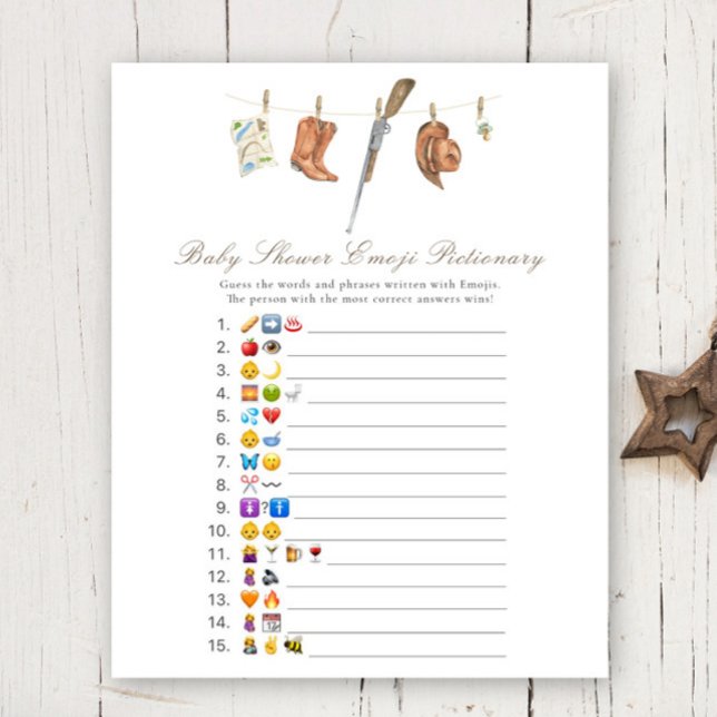 Papier Hunter baby shower Emoji picture game (Créateur téléchargé)