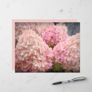 Papier Hydrangea Découpage en bois floral rose blush vint