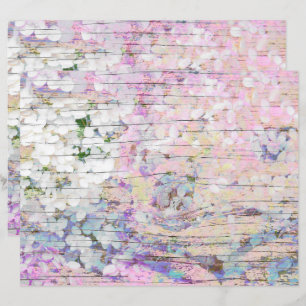 Papier Hydrangea Floral rose Pays Bois Vintage