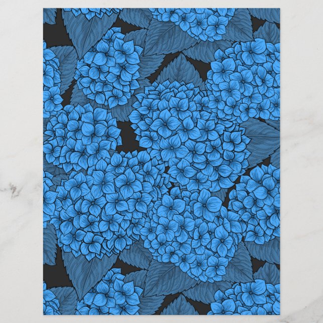 Papier Hydrangée bleue (Devant)