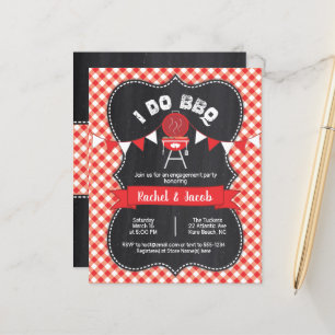 Papier I DO BBBQ Couples Douche En vichy rouge sur tablea