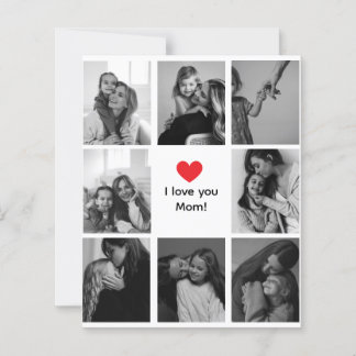 Papier I Love You Mom Photo Collage Card