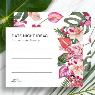 Papier Idées de soirée en amoureux florales tropicales et