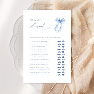 Papier Il A Dit Qu'Elle A Dit Blue Bow Fête des mariées J