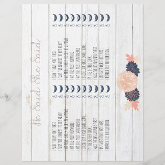 Papier Il A Dit Qu'Elle A Dit Blush Navy Fête des mariées