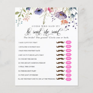 Papier Il a dit qu'elle a dit   Jeu de Baby Shower 