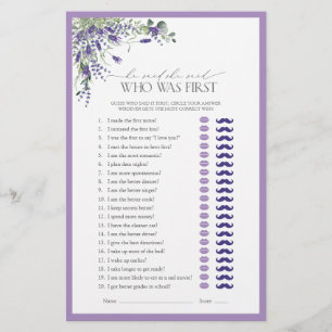 Papier Il A Dit Qu'Elle A Dit Lavender Fête des mariées J