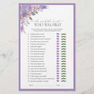 Papier Il A Dit Qu'Elle A Dit Lilac Lavender Fête des mar