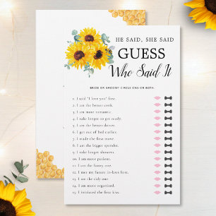 Papier Il A Dit Qu'Elle A Dit Sunflowers Bee Fête des mar