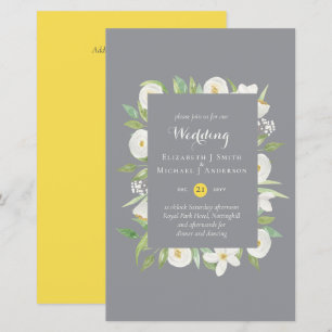 Papier Illuminer le mariage budgétaire gris-jaune Inviter