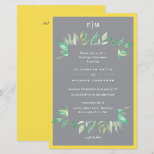 Papier Illuminer le mariage budgétaire gris-jaune Inviter