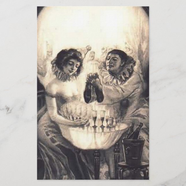 Papier Illusion optique rétro d'amour du crâne (Devant)