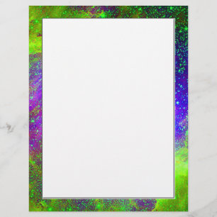 Papier image de l'espace Galaxy violet et vert Nebula.