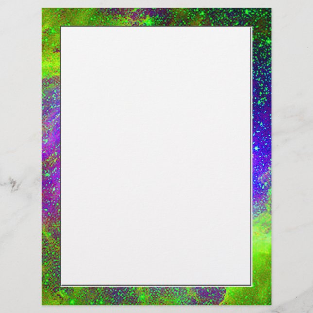 Papier image de l'espace Galaxy violet et vert Nebula. (Devant)