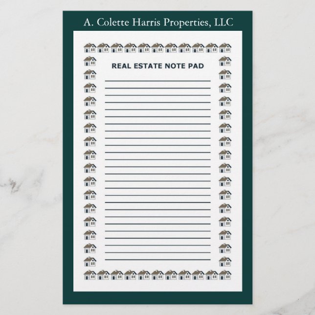 Papier Immobilier Note Pad- Design 4 (Devant)