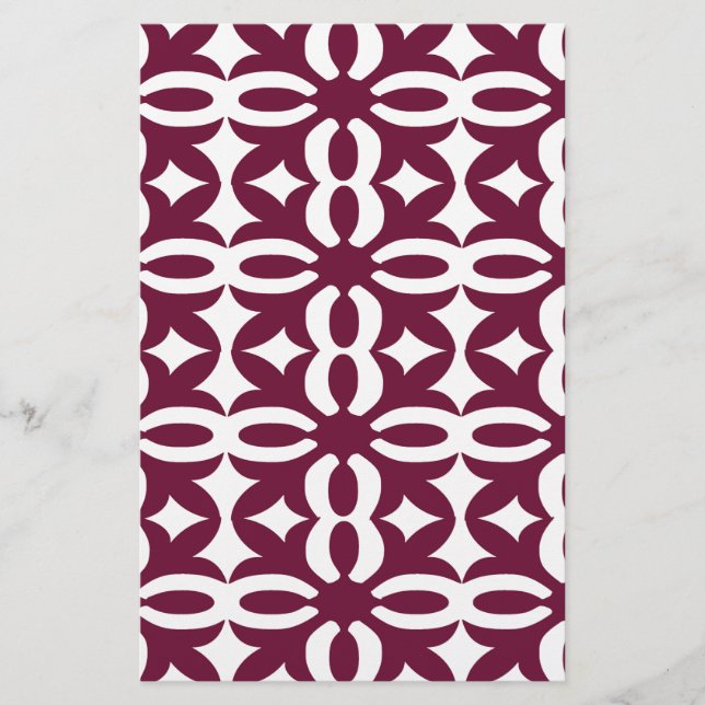 Papier Impression victorienne Lacy Maroon (Devant)