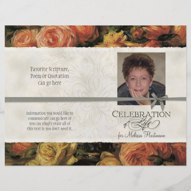 Papier Impressionniste Coral Jaune Rose 2 Service commémo (Devant)