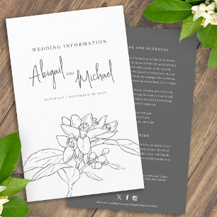 Papier Informations pour les invités au mariage de fleur 