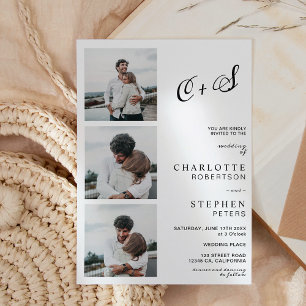 Papier Initiales minimalistes modernes photo budget maria