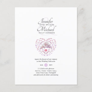Papier Inséparables budgétaires Mauve Wedding invite