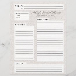 Papier Insertion de recette de lin rustique pour Fêtes de