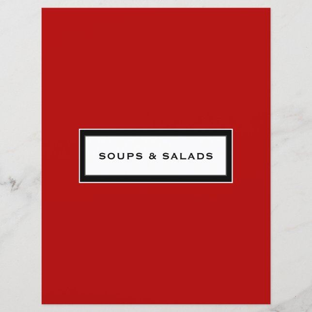 Papier Insertion de recette | Soupes et salades | Noir ro (Devant)