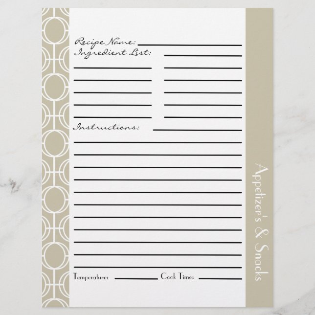 Papier Insertions de recettes de anneaux d'éternité liées (Devant)