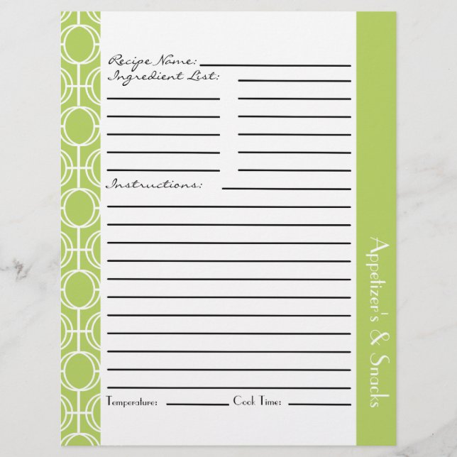 Papier Insertions de recettes de anneaux d'éternité liés  (Devant)