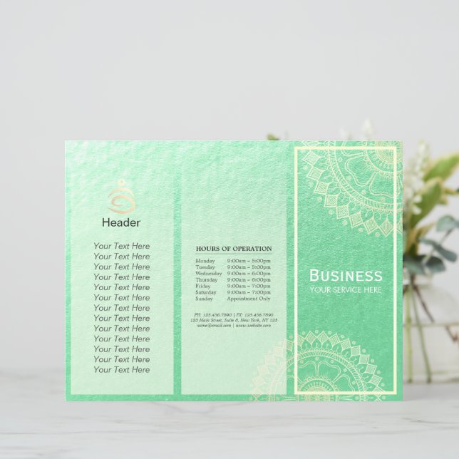 Papier Instructeur de méditation Yoga Gold Mandala Tri-Fo (Debout devant)