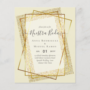 Papier Invitaciones de Boda, Mariage espagnol GOLD Budget