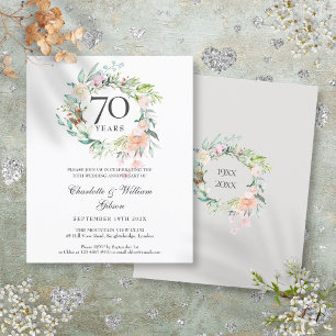 Papier Invitation 70 ans de mariage Budget Roses Garland