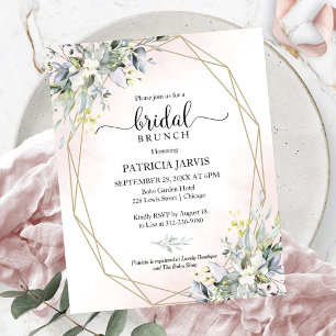 Papier Invitation à Brunch de mariage budget Eucalyptus