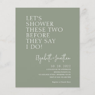 Papier Invitation à la douche Couple Green Sage Budget