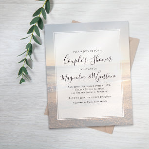 Papier Invitation à la douche de Budget Beach Ocean Coupl