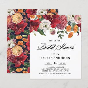 Papier Invitation à la douche nuptiale Amaryllis Botaniqu