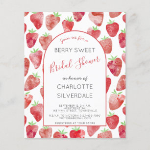 Papier Invitation à la douche nuptiale aux fraises Budget