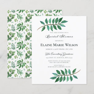 Papier Invitation à la douche nuptiale Budget vert