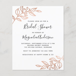 Papier Invitation à la douche nuptiale dans le cadre du b