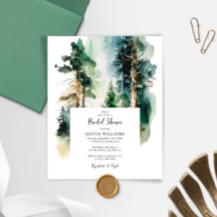 Papier Invitation à la douche nuptiale de la forêt verte 