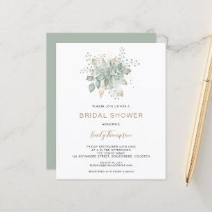 Papier Invitation à la douche nuptiale de l'étage Gold Fo