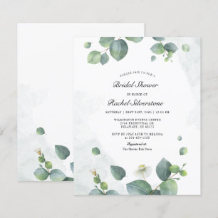 Papier Invitation à la douche nuptiale Eucalyptus Budget