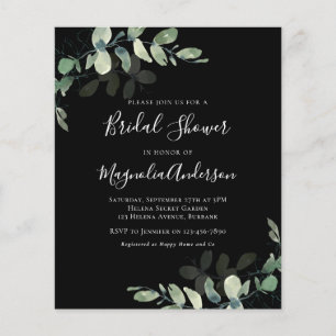 Papier Invitation à la douche nuptiale Eucalyptus Budget