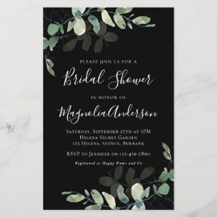 Papier Invitation à la douche nuptiale Eucalyptus Budget