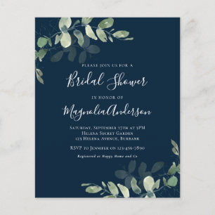 Papier Invitation à la douche nuptiale Eucalyptus Budget