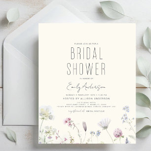 Papier Invitation à la douche nuptiale Fleur sauvage Boho